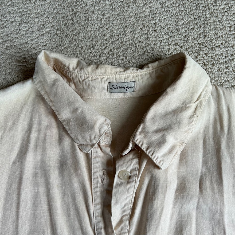 Cream Linen Button Down - Picture 2 of 5